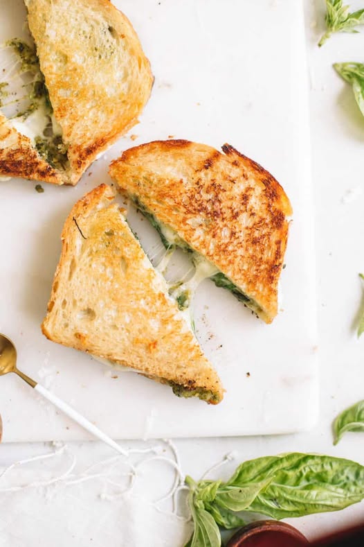 Seasonal spring vegetable grilled cheese