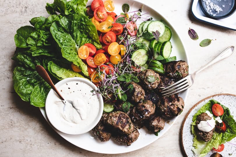 Lamb koftas in lettuce wraps recipe
