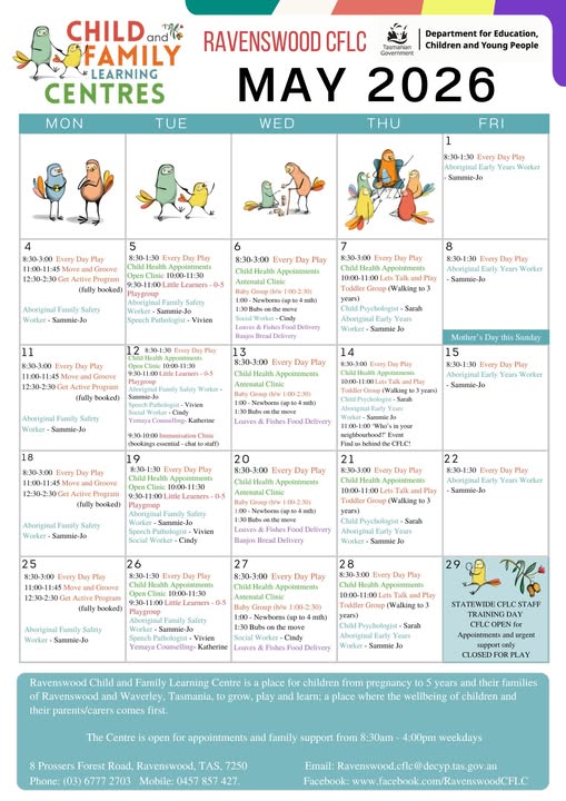 Monthly Program Calendar Connects Ravenswood Families with Practical Supports