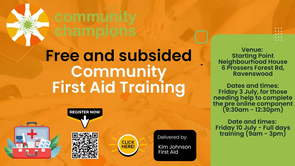 First Aid Training Sessions Offered to Launceston Families in July