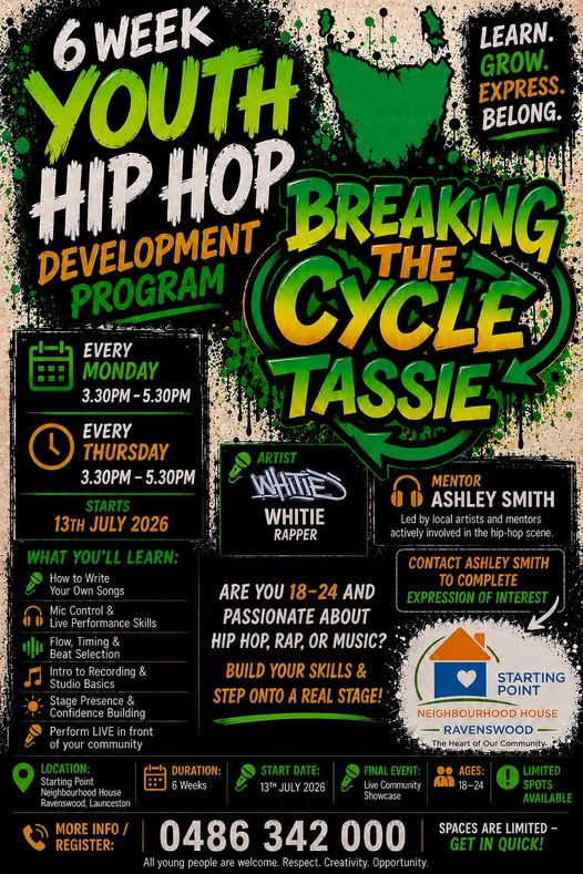 Youth Hip Hop Program Engages Teens at Starting Point in Launceston